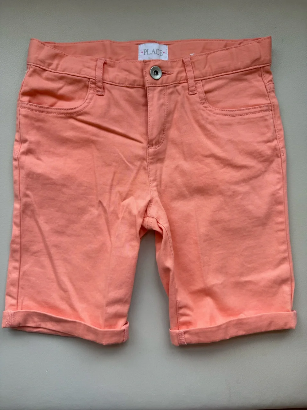 The Children's Place Coral Peach Stretch Cotton Shorts